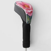 Roze Pioen Bloem Waterverf Bloem Golfheadcover (Schuin)