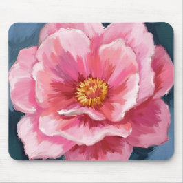 Roze Pioen Bloem Waterverf Bloemenschildering Muismat