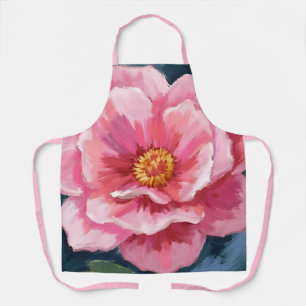 Roze Pioen Bloem Waterverf Bloemenschildering Schort