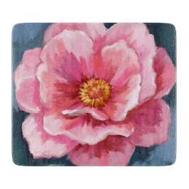Roze Pioen Bloem Waterverf Bloemstuk Snijplank