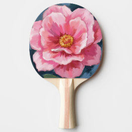 Roze Pioen Bloem Waterverf Bloemstuk Tafeltennisbatje