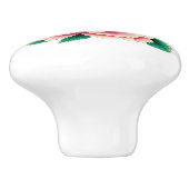  roze pioen bloem wit keramische knop (Zijkant)