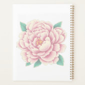  roze pioen bloem wit planner (Achterkant)