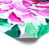 Roze Pioen Bloemachtig Bruidsfeest Ontvangstbord Poster (Hoek)