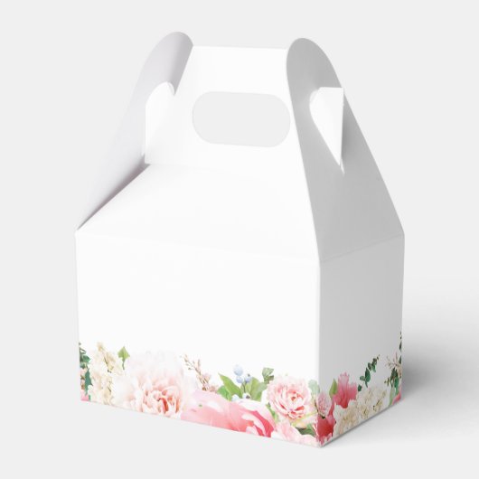 Roze Pioen Bloemachtige Bruiloftsdouche Bedankdoosjes (Achterkant)