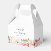 Roze Pioen Bloemachtige Bruiloftsdouche Bedankdoosjes (Voorkant Zijde)