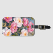 Roze Pioen Bloemboeket Bagagelabel (Voorkant (horizontaal))