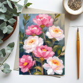 Roze Pioen Bloemboeket Briefkaart