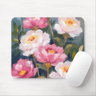 Roze Pioen Bloemboeket Waterverf Muismat
