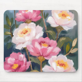 Roze Pioen Bloemboeket Waterverf Muismat