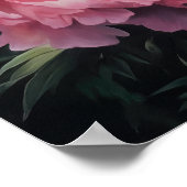 Roze Pioen Bloemen Art Print Poster (Hoek)