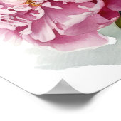 Roze Pioen Bloemen Art Print Poster (Hoek)