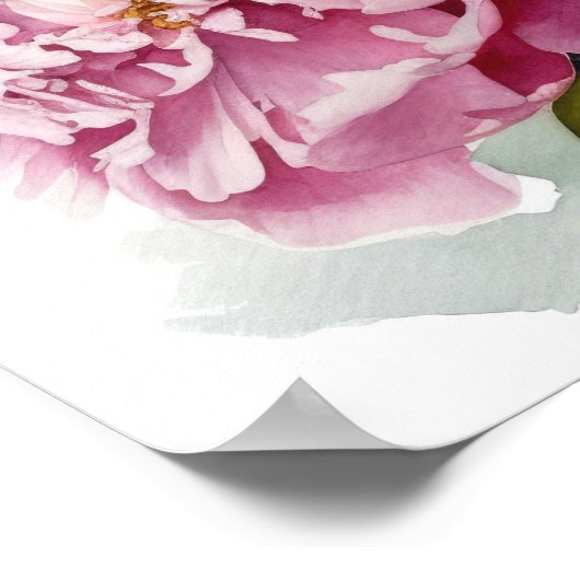 Roze Pioen Bloemen Art Print Poster (Hoek)