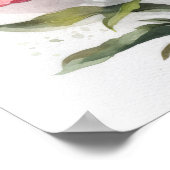Roze Pioen Bloemen Art Print Poster (Hoek)
