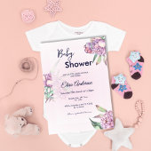 Roze Pioen Bloemen Baby shower Invitation Kaart