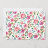 Roze Pioen Bloemen Bewaar de Datum Uitnodiging (Achterkant)