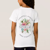Roze Pioen Bloemen Bloemenmeisje Bruiloft T-shirt (Achterkant)