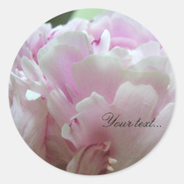 Roze Pioen Bloemen Bruiloft Uitnodiging Seals Ronde Sticker