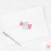 Roze Pioen Bloemen Gepersonaliseerd adres Ronde Sticker (Envelop)