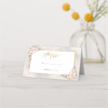 Roze Pioen Bloemen Goud Script & Lijst Bruiloft