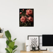 Roze Pioen Bloemen Kunstprint Poster (Thuiskantoor)