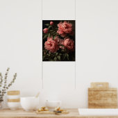 Roze Pioen Bloemen Kunstprint Poster (Keuken)