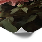 Roze Pioen Bloemen Kunstprint Poster (Hoek)