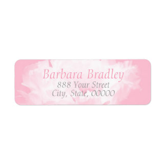 Roze Pioen Bloemen Patroon 1 Retouradres Etiket