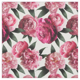 Roze Pioen Bloemen Stof