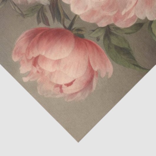 Roze Pioen Bloemen Vaas Decoupage Boeket Tissuepapier (Detail)