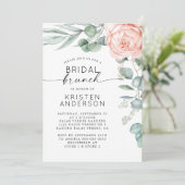 Roze Pioen Bloemen Waterverf Vrijgezellenfeest Inv Kaart (Staand voorkant)