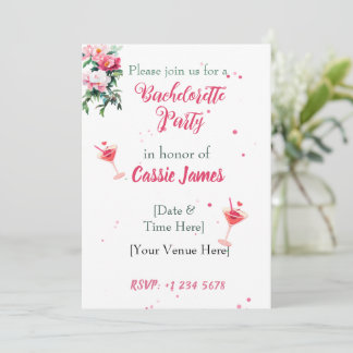 Roze Pioen Bloemencocktail Jubileum Kaart