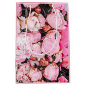 Roze Pioen Bloemendesign Midden Geschenkentas Medium Cadeauzakje (Voorkant)