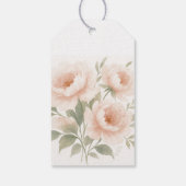 Roze Pioen Bloemige Gift Tag Cadeaulabel (Achterkant)