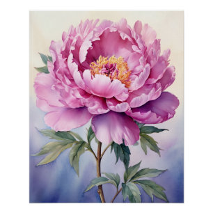 Roze Pioen Bloemige Muurkunst Perfect Poster