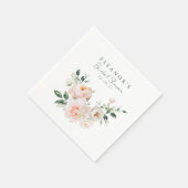 Roze Pioen Bloemige Waterverf Roze Bruiloft Servet (Hoek)