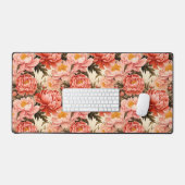 roze pioen bloemmotief bureaumat (Keyboard & Muis)