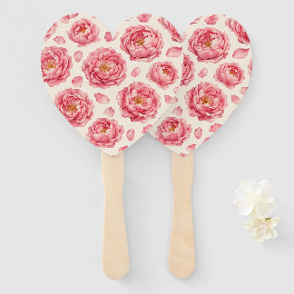 Roze Pioen Bloemmotief Handwaaier