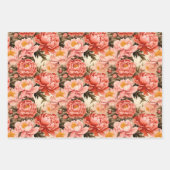  roze pioen  bloemmotief inpakpapier vel (Voorkant 2)