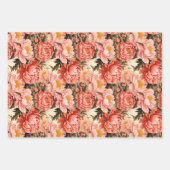  roze pioen  bloemmotief inpakpapier vel (Voorkant)