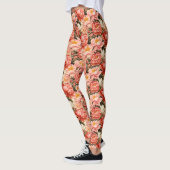  roze pioen  bloemmotief leggings (Links)