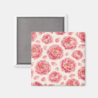 Roze Pioen Bloemmotief Magneet