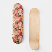  roze pioen  bloemmotief persoonlijk skateboard (Voorkant)