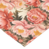 roze pioen bloemmotief tafelkleed (Gekanteld)