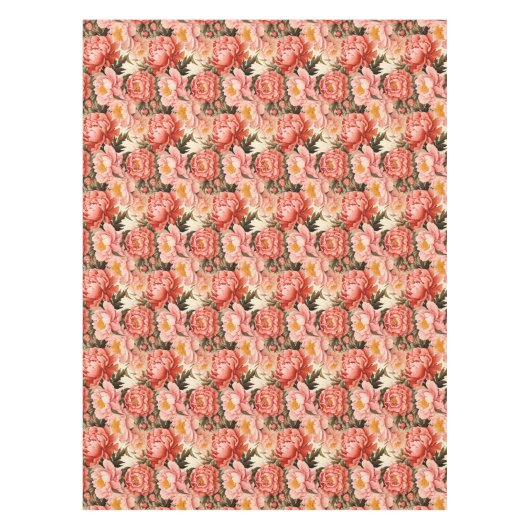  roze pioen  bloemmotief tafelkleed (Voorkant)