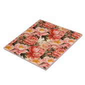  roze pioen  bloemmotief tegeltje (Zijkant)