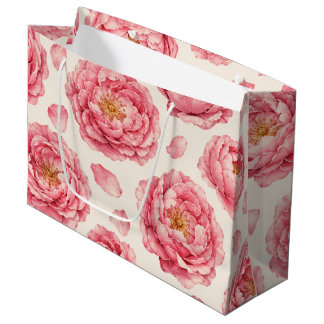 Roze Pioen Bloempatroon Groot Cadeauzakje