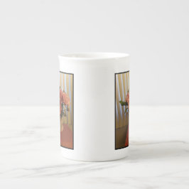 Roze Pioen Boeket Bone China Mok