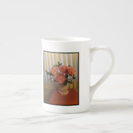 Roze Pioen Boeket Bone China Mok