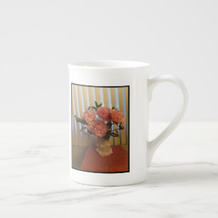 Roze Pioen Boeket Bone China Mok